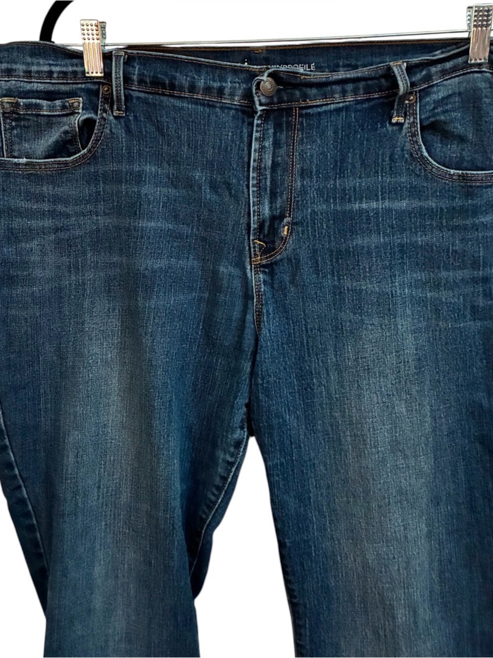Old Navy Curvy Profile Mid Rise Straight Leg Blue Denim Jeans 18 Short Petite - Picture 6 of 9